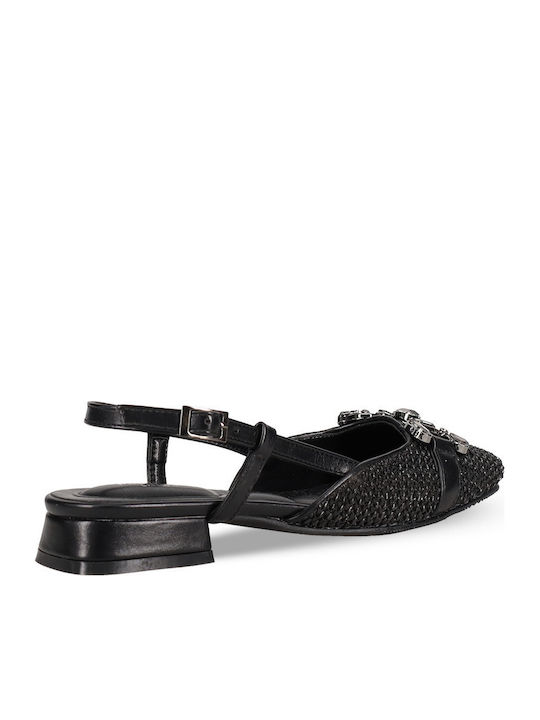 Γυναικείες Μπαλαρίνες Slingback με Λουράκι Μαύρες