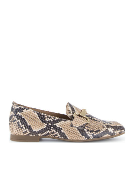 Δερμάτινα Γυναικεία Loafers σε Μπεζ Χρώμα