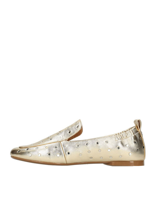 Women's Loafers In Gold Colour