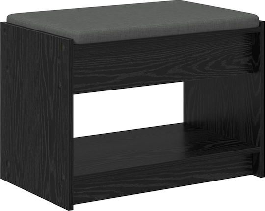 Hallway Furniture with Bench Black Oak 63x38x45cm