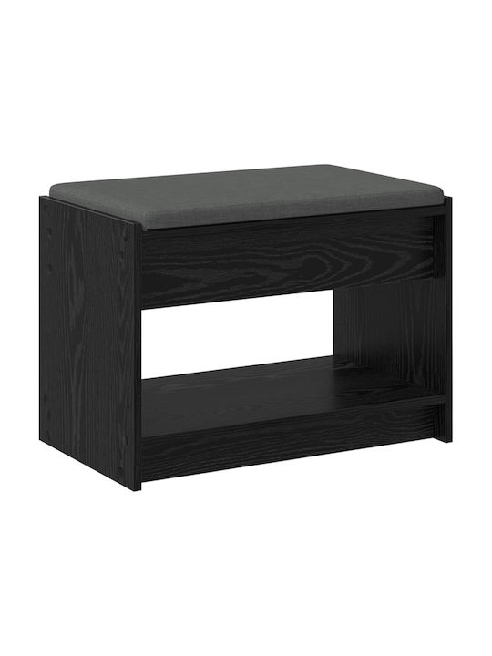 Hallway Furniture with Bench Black Oak 63x38x45cm