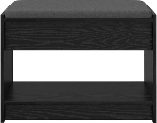 Hallway Furniture with Bench Black Oak 63x38x45cm