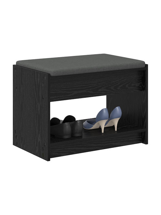 Hallway Furniture with Bench Black Oak 63x38x45cm
