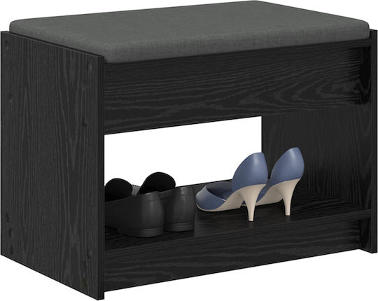 Hallway Furniture with Bench Black Oak 63x38x45cm