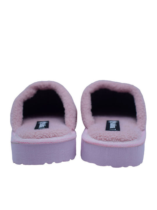 Winter Women's Slippers with Pink Fur