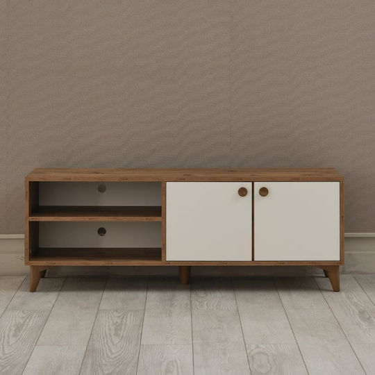 SteweHome Καρυδί TV-Ständer Mit Schrank & Regale 140x40x35cm