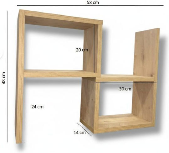 SteweHome Επιτραπέζια Βάση Ξύλινη 58x14x48εκ. Καφέ