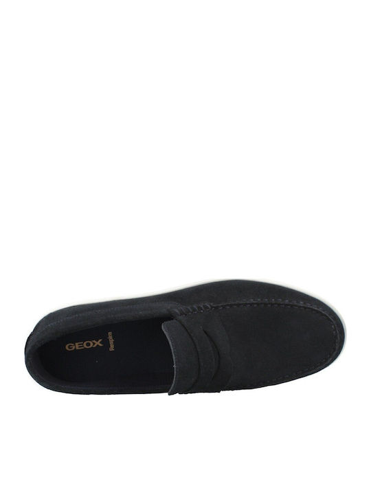 Suede Men's Moccasins in Blue Colour