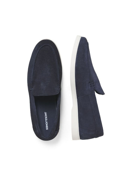 Suede Men's Loafers in Blue Colour