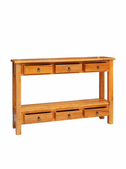 Consolă din Lemn Masiv și Metal Natural M115xL32xÎ76cm