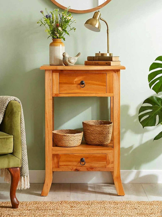 Console Table Made of Solid Wood Natural L50.5xW30xH75.5cm