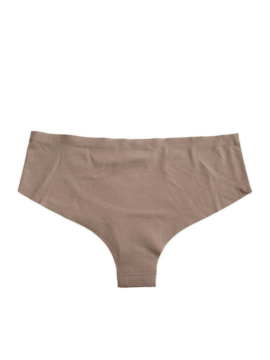 Damen-Slip Nahtlos Braun
