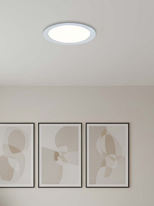 Avizar Panou LED 6W Încastrat Rotund Format 11.7cm 50000 Ore Alb
