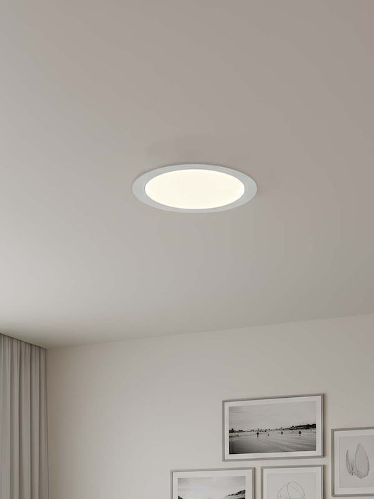 Avizar LED-Panels 12W Vertieft Rund Form 16,7cm 50.000 Stunden Weiß