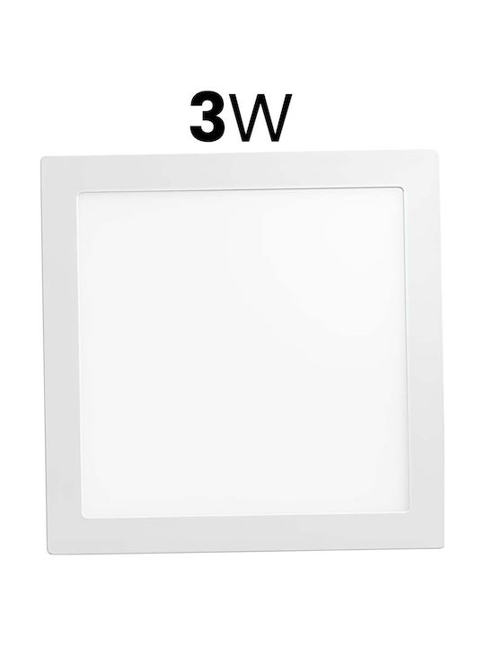Avizar LED Панел 3W 6500K 100lm Вграден Квадратен Формат 10.7 X 10.7 См Бял