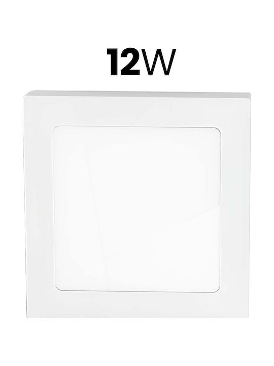 Avizar Quadratisches LED-Panel 12W 167x167mm Oberfläche Montage Elegantes Design Weiß