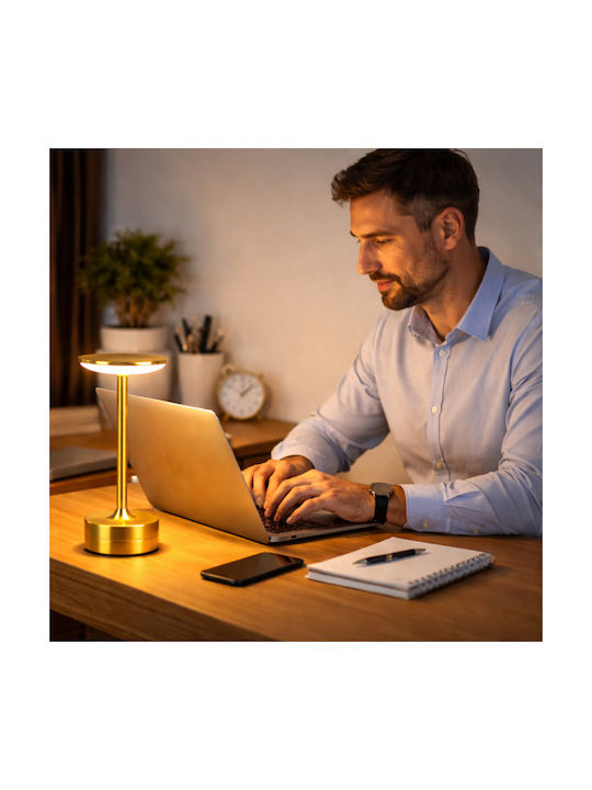 Alista Home Rechargeable LED Office Lamp in Gold Colour