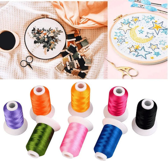 Embroidery Thread Set 82 Spools 500 M Shinystitch Colors