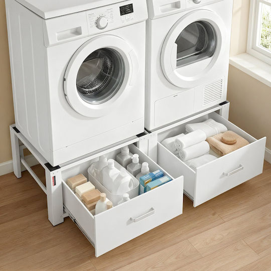 Vevor DCT2521INCH2CQUJT001V0 Βάση Πλυντηρίου/Στεγνωτηρίου από Μέταλλο με Συρτάρι 2τμχ