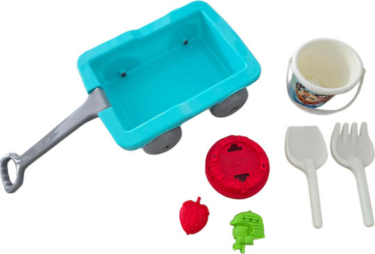 Children's Stroller Set Bucket Sand Toys Tools Pilsan Carriage Turquoise