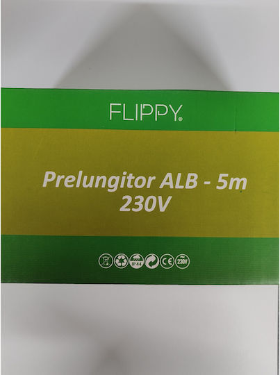 Prelungitor Alista Home Cauciuc 220 Volți 5 Metri Fir Alb