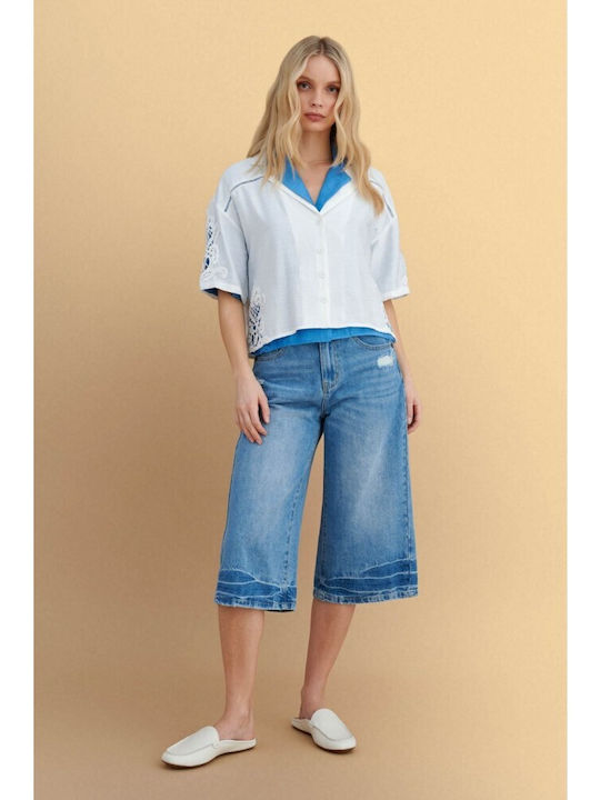 Women's Jean Bermuda Blue