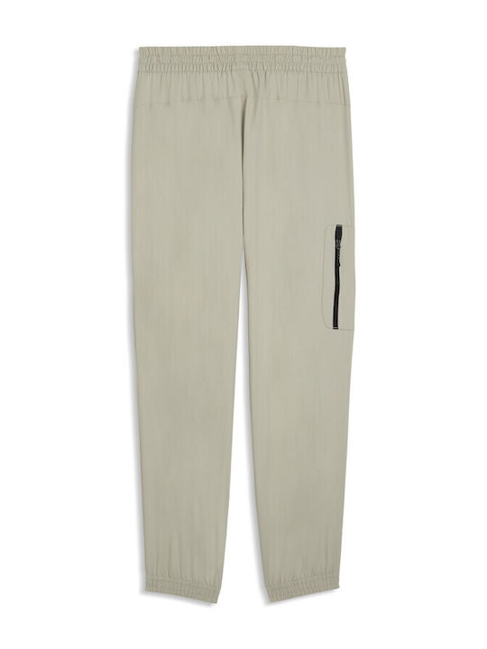 Puma Tech Woven Cargo Jogginghose Glänzend mit Elastik Beige
