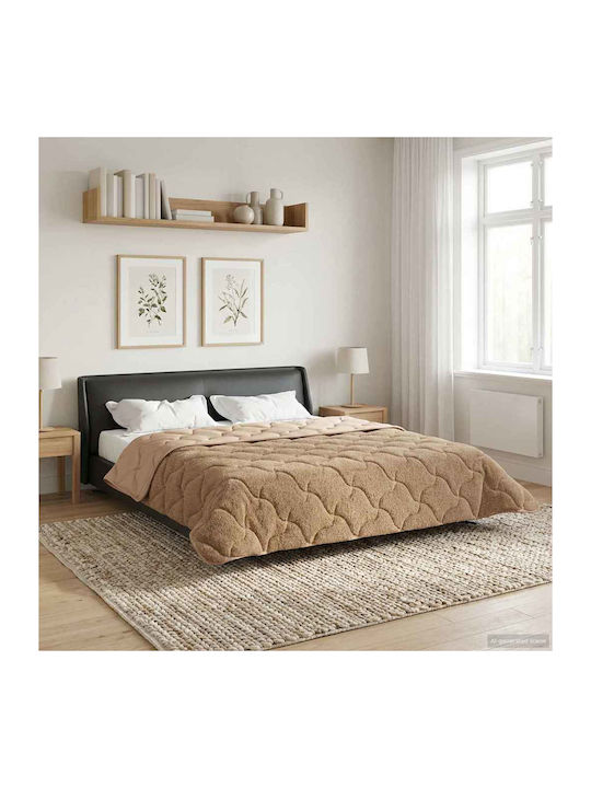 vidaXL Fleece Double Blanket 200x200cm Taupe