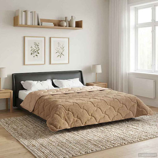 vidaXL Κουβέρτα Fleece Διπλή 200x200εκ. Taupe