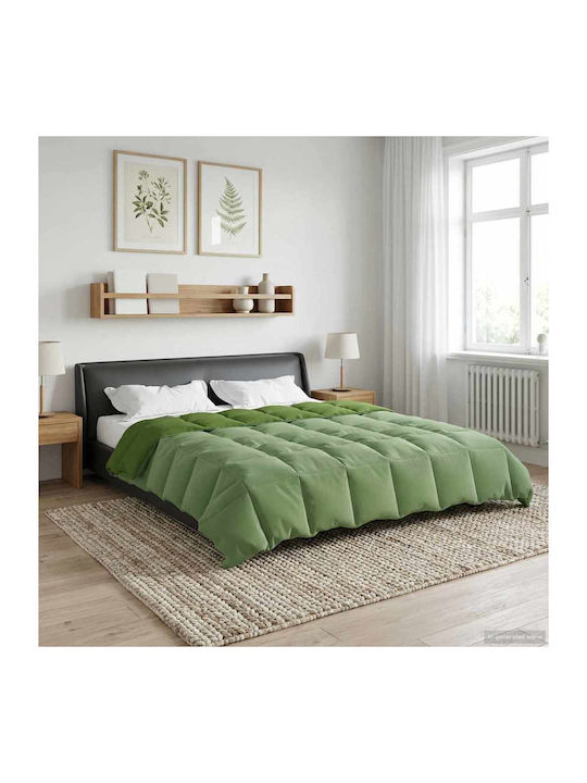 vidaXL Κουβέρτα Βελουτέ Διπλή 200x220εκ. Πράσινο