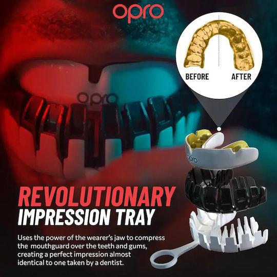 Opro Instant Custom Licensed Instant Custom Licensed Canada Wrestling Mouthguard White Red