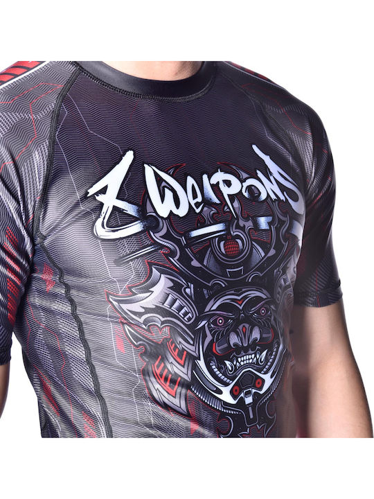 8 Weapons Men's Short Sleeve Shirt 8300022-4-BKRE for Jiu-Jitsu Black