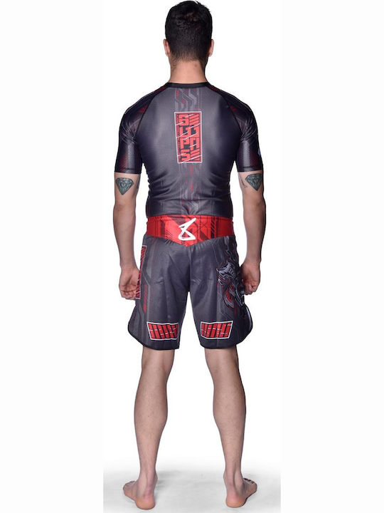 8 Weapons Men's Short Sleeve Shirt 8300022-4-BKRE for Jiu-Jitsu Black