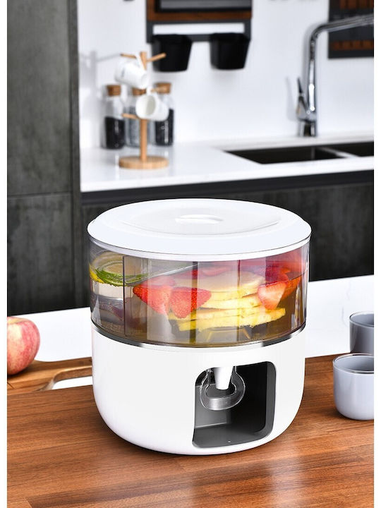 Alista Home Wasser-Getränkespender Mit 3 Drehbaren Behältern Große 3l Kapazität Weiß