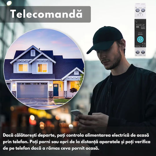 Contor De Panou Electric Analogic Șină Monofazat Wi-Fi Google Home Alexa Tuya