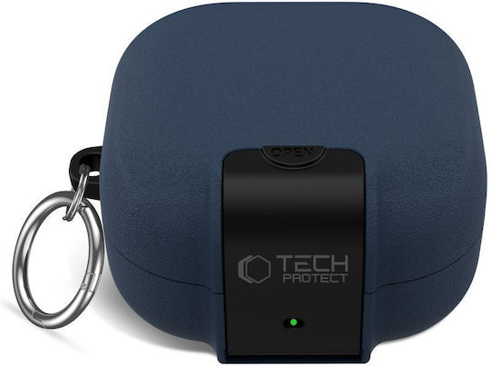 Tech-Protect Schlanke Kunststoffhülle Mit Haken In Blauer Farbe Für Galaxy Buds4 / 4 Pro