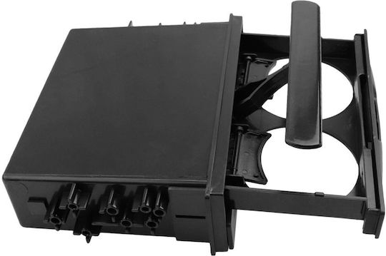 Suport de pahare auto Pliabil 2 Locuri cu șuruburi Suport dublu pentru pahare 1 DIN 173x48mm Negru în Culoare Negru