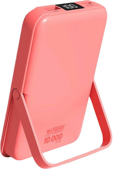 Urban Factory Baterie Externă MagSafe 10000mAh cu Port De Ieșire USB-A și Port De Ieșire USB-C Roz