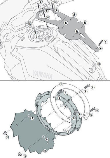 Givi Βάση Ρεζερβουάρ για Yamaha MT-07 Yamaha MT-07 2014-2017 2014-2017