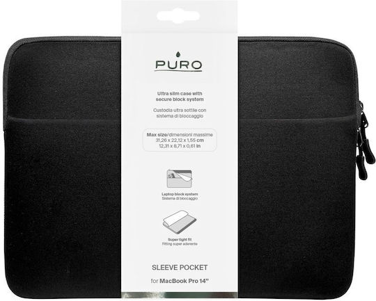 Puro Slim Pocket Sleeve Tasche Neopren 14 Zoll Schwarze