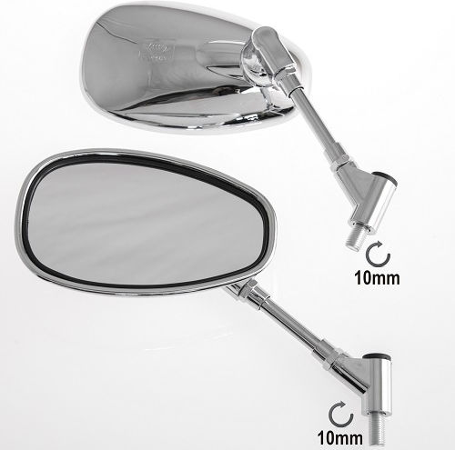 A-Pro Motorcycle Mirrors 2pcs Silver