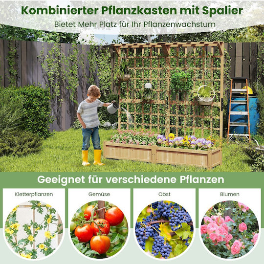 Costway Wooden Planter Box 180x48x183cm