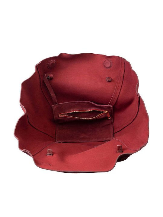 Damenleder Handtasche Burgundisch