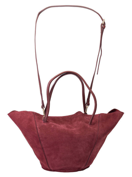 Damenleder Handtasche Burgundisch