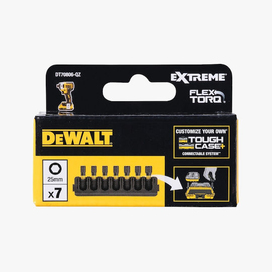 Dewalt Dt70806-qz Flextorq Extreme 25mm Комплект Винтовертни Битове 7 Бройки