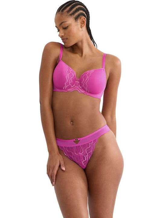 Palina Γυναικείο String με Δαντέλα Plum Fusion