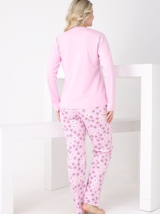 Pijamangel Set De Pijamale Dama De Iarnă Roz
