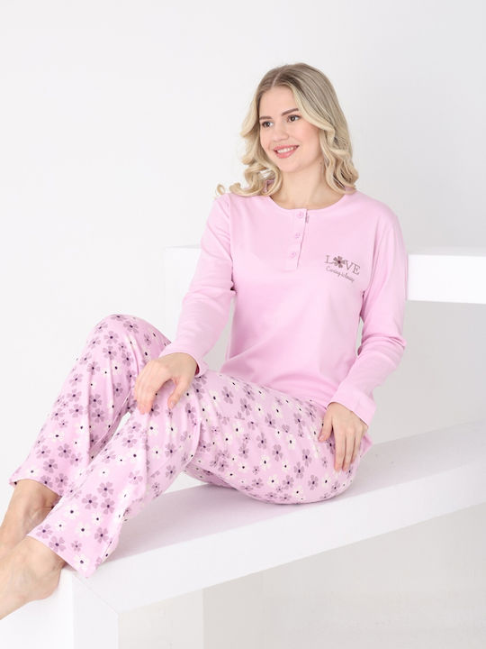 Pijamangel Set De Pijamale Dama De Iarnă Roz