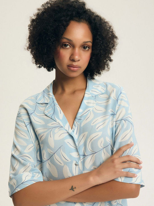 Henderson Henderson Sommer Damen Schlafanzug Set Blau