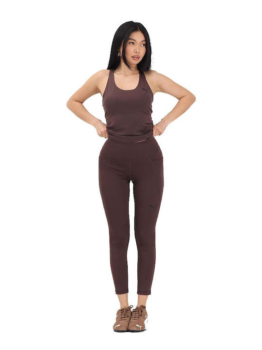 Tight Γυναικείο Cropped Κολάν Chocolate Brown